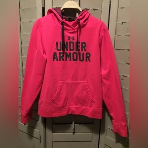 Ladies bright pink hoodie by Under Armour
